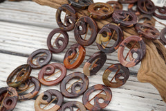 Autumn Jasper oval hoop beads 25-27mm (ETB01527) Unique jewelry/Vintage jewelry/Gemstone necklace