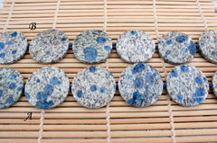 K2 Blue round dics beads 31-38mm (ETB01623) Rare/Unique jewelry/Vintage jewelry/Gemstone necklace