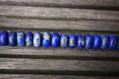 Matte Lapis Lazuli 10.5-12mm rondelle beads (amazing blue colour with gold sparkles) (ETB00789)