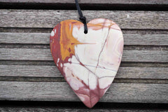 Matte Noreena Jasper heart shape pendant (ETP00133)