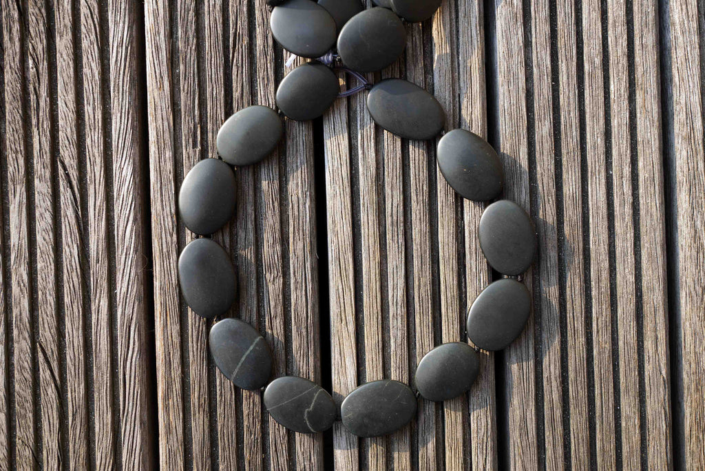 Matte Australian Black Jade 18-23mm freeform beads (ETB00554)