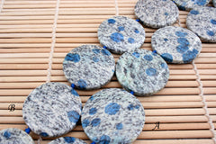 K2 Blue round dics beads 31-38mm (ETB01623) Rare/Unique jewelry/Vintage jewelry/Gemstone necklace