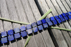 Matte Lapis Lazuli 8.5-10.5mm cube beads (amazing blue colour with gold sparkles) (ETB00788)