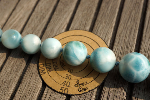 Rare Larimar 10-20mm graduate round beads (ETB00801)