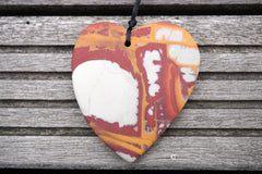 Matte Noreena Jasper heart shape pendant (ETP00133)