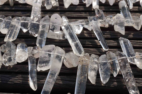 Tourmalinated Quartz natural rough beads  (ETB00209)