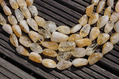 Natural Citrine quartz (Brazil) 14-20mm tumble beads (ETB00085)