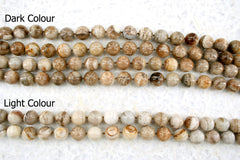 Wood Opalite/ Petrified Wood 16.5-18.5mm round beads (ETB00794)