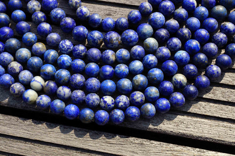 Matte Lapis Lazuli 11-12mm round beads  (ETB00138)