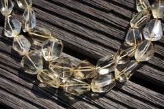 Natural Citrine quartz (Brazil) faceted beads AA grade (ETB00080)