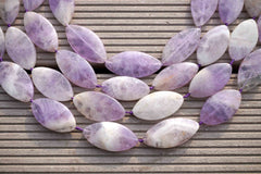 Natural Lavender Amethyst (Madagascar) Marquise beads (ETB00065)