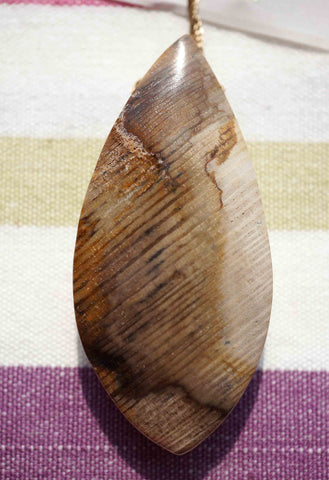 Wood Opalite/ Petrified Wood Freeform pendant  (ETP00063)