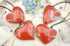 Red jasper heart shape pendants (ETP00163)