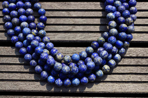 Matte Lapis Lazuli 11-12mm round beads  (ETB00136)