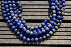 Matte Lapis Lazuli 11-12mm round beads  (ETB00136)