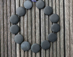 Matte Australian Black Jade 23-32mm round disc beads (ETB00555)