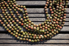 Natural Unakite 7-8mm round beads (ETB00154)