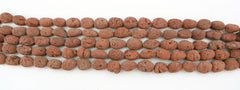 Natural Brown Lava pebble beads (ETB01232)