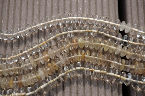 Rutilated Quartz (Brazil) 8.5-10mm rondelle beads (ETB00124)