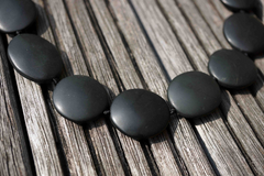 Matte Australian Black Jade 19-28mm freeform beads (ETB00556)