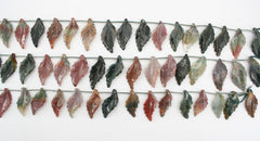 Blood Stone 31-38.5mm leaf beads handmade (ETB01272)