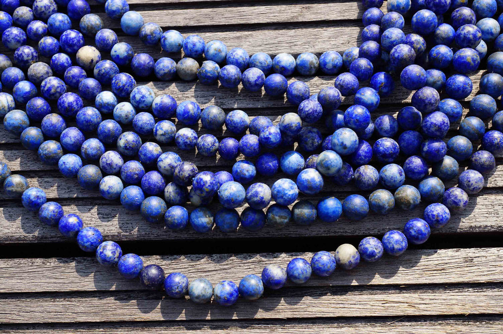 Matte Lapis Lazuli 9-10mm round beads  (ETB00139)