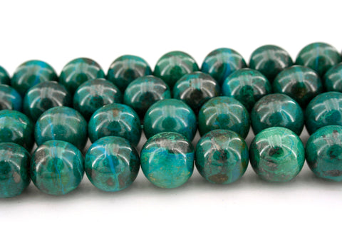 Natural Amazing blue Peruvian Chrysocolla 14.5-15mm round beads  (ETB01091)