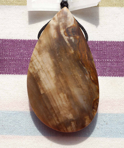 Wood Opalite/ Petrified Wood Freeform pendant  (ETP00066)