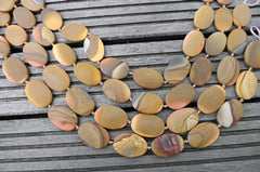 Matte Landscape/ Polychrome jasper 19-22mm oval flat beads (ETB00233)