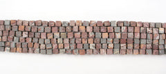Matte Sonoran Dendrite Rhyolite 8.5-10.5mm cubic / cube beads (ETB01153)