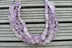 Natural Amethyst 15-20mm hand hammered beads (ETB00049)