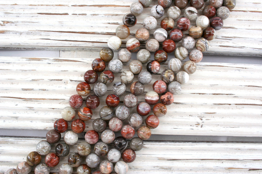 Laguna Lace Agate 7.5-8.5mm round beads (ETB01014)