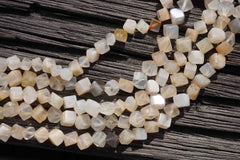 Shiny polished Moonstone 3-4mm cube beads (ETB00101)