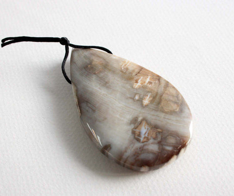 Petrified Wood Fossil Freeform Pendant  (ETP00038)