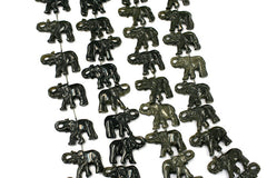 Golden Obsidian 33-39mm Elephant beads handmade (ETB00686)