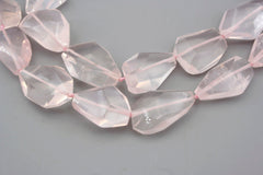 Rose Quartz (Madagascar) 13-17mm faceted beads (ETB00465)