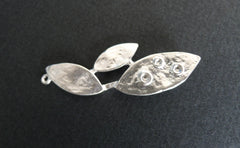 Metal 3 orangic leafs (5 pcs)  for jewellery making (ETO00011)