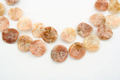 Pink Agate 14.5-17.5mm wave shape beads (ETB01312)