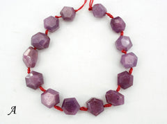 Genuine Ruby Corundum faceted hexagon beads (ETB00917)