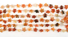 Carnelian 12.5-16.5mm handmade flower beads (ETB01285)