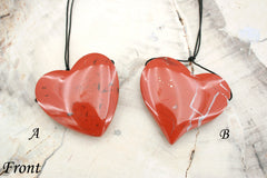 Red jasper heart shape pendants (ETP00163)