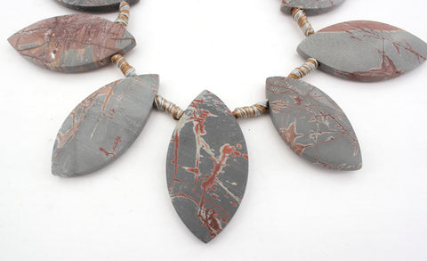 Matte Sonoran Dendrite Rhyolite freeform beads (ETB01122)