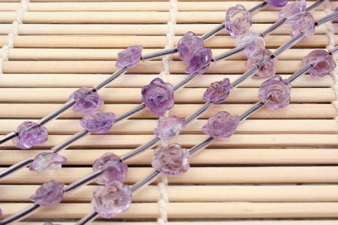 Amethyst 8-11mm handmade rose beads (ETB00356)