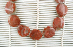 Rare & beautiful Fossilised Red Horn Coral freeform beads (ETB01134)