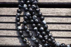 Snowflake Obsidian 7-8mm round beads  (ETB00152)