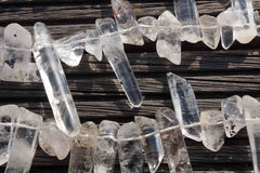 Tourmalinated Quartz natural rough beads  (ETB00209)