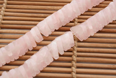 Natural Matte Rose Quartz Triangle beads (ETB00236)