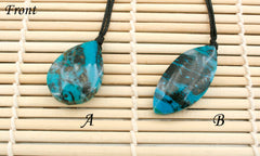 Natural Amazing blue Ray Chrysocolla freeform pendant  (ETP00301)