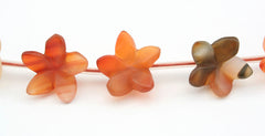 Matte Carnelian flower beads (ETB01107)