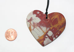 Matte Noreena Jasper Heart Shape Pendant (ETP00022)